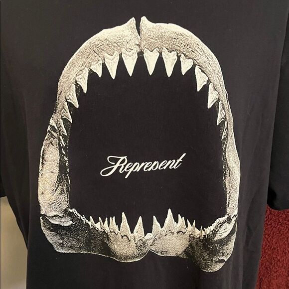Represent Black Shark Graphic Pullover Casual T-Shirt Modern Streetwear - Picture 2 of 9
